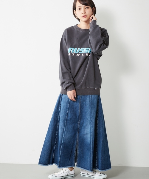 Russell Athletic(ラッセルアスレティック)の「【RUSSELL×CEPO】ロゴスウェット(スウェット・レディース・パープル/チャコール/ベージュ系9・M)」の4枚目の写真