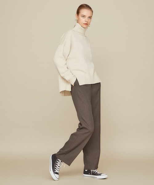 STUDIOUS(ステュディオス)の「【STUDIOUS】プライムカシミヤ バックシャン タートルニット(ニット/セーター・レディース・ブラウン/ライトベージュ/ライトグリーン・FREE)」の12枚目の写真