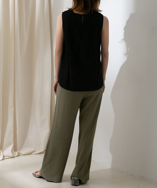 rectangle(レクタングル)の「ロープベルト麻混ワイドパンツ(その他パンツ・レディース・カーキ/キナリ/ベージュ・MEDIUM/LARGE)」の11枚目の写真