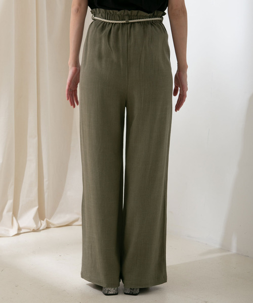rectangle(レクタングル)の「ロープベルト麻混ワイドパンツ(その他パンツ・レディース・カーキ/キナリ/ベージュ・MEDIUM/LARGE)」の13枚目の写真