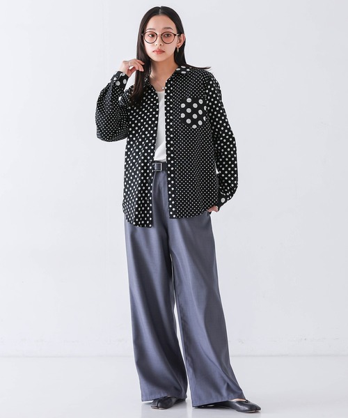 n'OrLABEL(ノアールレーベル)の「『アシンメトリードット柄シャツ』(シャツ/ブラウス・レディース・ブラック/オフホワイト・1/2/3)」の12枚目の写真