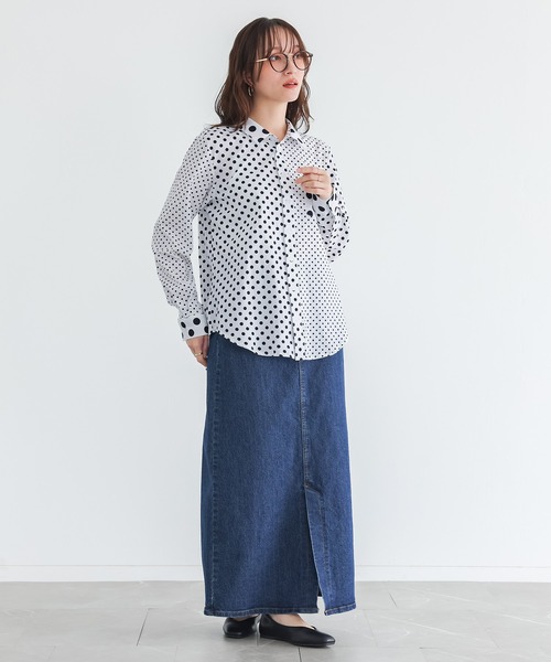 n'OrLABEL(ノアールレーベル)の「『アシンメトリードット柄シャツ』(シャツ/ブラウス・レディース・ブラック/オフホワイト・1/2/3)」の17枚目の写真