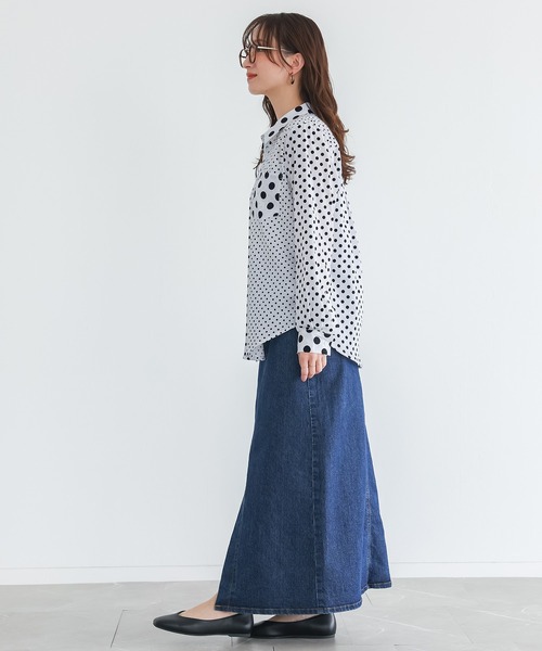 n'OrLABEL(ノアールレーベル)の「『アシンメトリードット柄シャツ』(シャツ/ブラウス・レディース・ブラック/オフホワイト・1/2/3)」の19枚目の写真