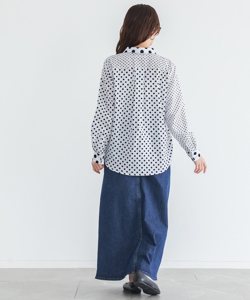 n'OrLABEL(ノアールレーベル)の「『アシンメトリードット柄シャツ』(シャツ/ブラウス・レディース・ブラック/オフホワイト・1/2/3)」の18枚目の写真