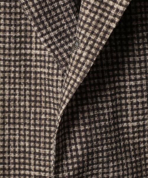 SOVEREIGN（ソブリン）の「＜SOVEREIGN（ソブリン）＞ ギンガムチェックプリント 3B ソフトジャケット（テーラードジャケット・メンズ・ブラウン・48/46/50/52/42/54/44）」の4枚目の写真