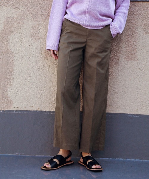 BAYFLOW(ベイフロー)の「リネンストレッチワイドパンツ(その他パンツ・レディース・ベージュ/ネイビー/カーキ/ナチュラル・SMALL/MEDIUM/LARGE)」の4枚目の写真