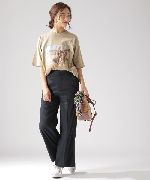 BAYFLOW(ベイフロー)の「リネンストレッチワイドパンツ(その他パンツ・レディース・ベージュ/ネイビー/カーキ/ナチュラル・SMALL/MEDIUM/LARGE)」の22枚目の写真
