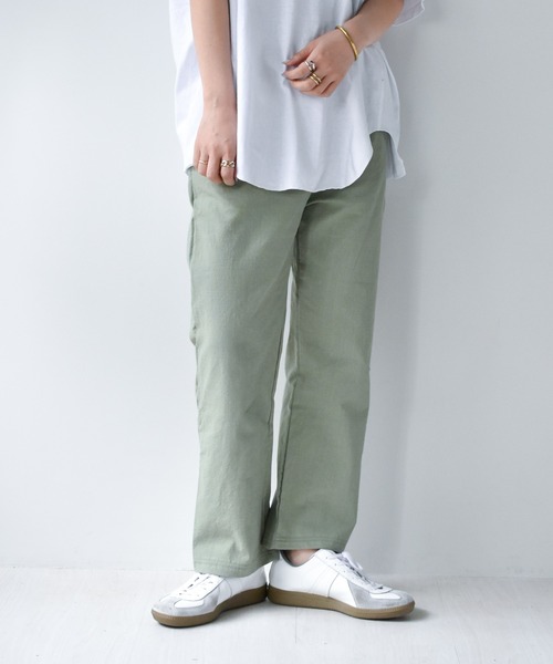 muure（ミュール）の「綿麻リラックスパンツ（その他パンツ・レディース・カーキ/ブラック/ベージュ・FREE）」の3枚目の写真