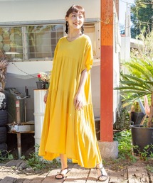 チャイハネ | 【チャイハネ】yul レーヨンクレープティアードワンピース(ワンピース)