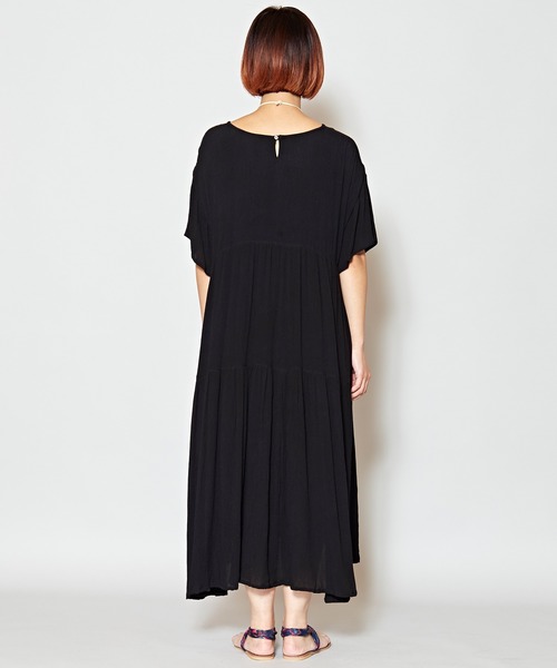 チャイハネ（チャイハネ）の「【チャイハネ】yul レーヨンクレープティアードワンピース（ワンピース・レディース・ピンク/ホワイト/ミント/イエロー/ブルー/ブラック・FREE）」の11枚目の写真