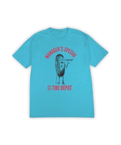 MANAGER'S SPECIAL（マネージャーズスペシャル）の「【MANAGERS SPECIAL】マネージャーズスペシャル TIRE DEPOT T（Tシャツ/カットソー・メンズ・ホワイト/ブルー/オレンジ/イエロー・LARGE/SMALL/MEDIUM/X-LARGE）」の3枚目の写真