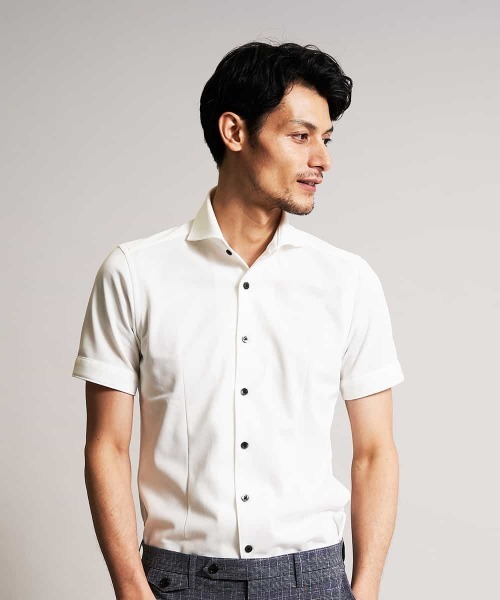 MICHEL KLEIN HOMME (ミッシェルクランオム)の「シャツ(ロジェ)(シャツ/ブラウス・メンズ・ホワイト/ブラック/ブルー・MEDIUM/LARGE/X-LARGE)」の2枚目の写真