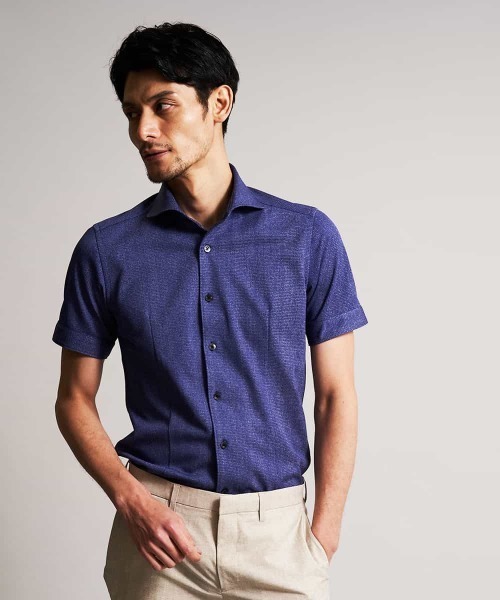MICHEL KLEIN HOMME (ミッシェルクランオム)の「シャツ(ロジェ)(シャツ/ブラウス・メンズ・ホワイト/ブラック/ブルー・MEDIUM/LARGE/X-LARGE)」の1枚目の写真