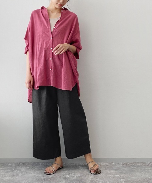 LAKOLE（ラコレ）の「スラブボイルボリュームシャツ / LAKOLE（シャツ/ブラウス・レディース・オフホワイト/サンドグレー/ワイン/グレー・SMALL/MEDIUM）」の16枚目の写真