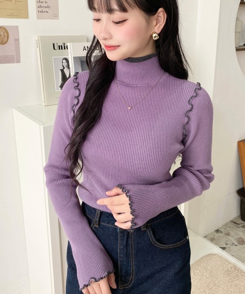 【美品】マチャット メリノウールリブニット ボートネック スリーブスナップボタン 美品】マチャット メリノウールリブニット ボートネック