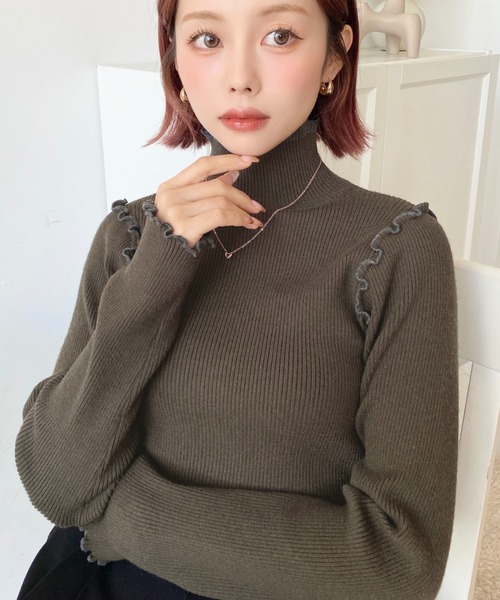 SOLOV ホワイト メロー リブニット 50%OFF】端メロー切替リブハイネックニット｜KarLParkLane Style