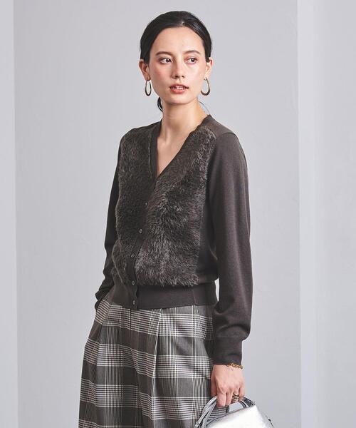 conte カシミヤ ファー Vネックカーディガン ユナイテッドアローズ