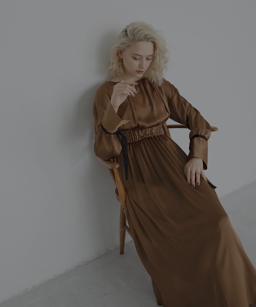 Mieli ドレス ワンピース ドレスinvariant ミエリインヴァリアント のファッション リボン スリーブギャザーワンピース ドレス ドレス Mieli