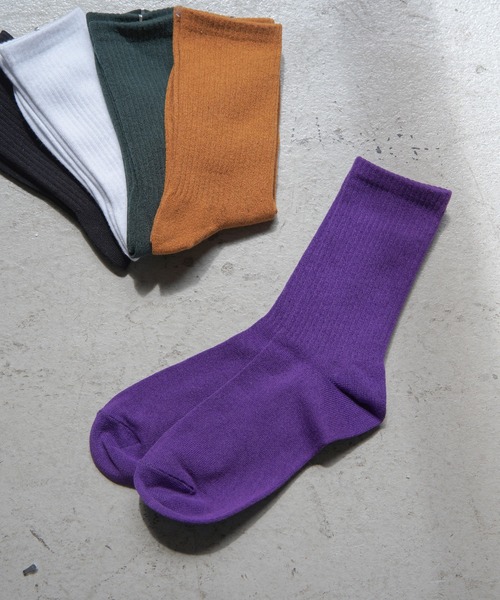 SPINNS(スピンズ)の「無地リブソックス/毎日使える!通勤 通学 にも最適◎(ソックス/靴下・レディース・ホワイト/ブラック/マスタード/ダークグリーン/パープル/ブルー/オレンジ/ピンク/ライトグリーン/ブルー系その他/レッド・ONESIZE)」の7枚目の写真