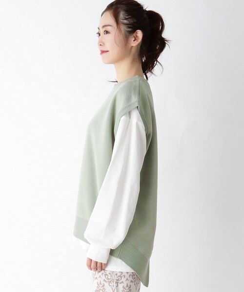 pink adobe（ピンクアドベ）の「◆【M-3L】バックスリット ニットベスト（ニット/セーター・レディース・ライトブルー/ブラック/ライトグリーン/アイボリー/ライトベージュ・44/40/38/42）」の10枚目の写真