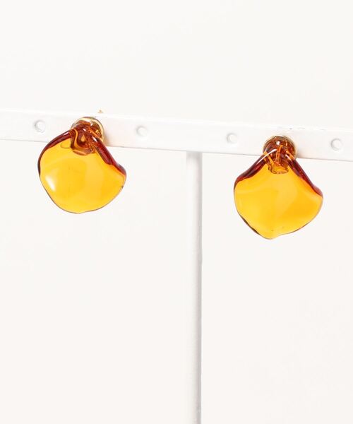 HARIO Lampwork Factory（ハリオランプワークファクトリー）の「【別注】【HARIO Lampwork Factory】ピアス フリル（ピアス（両耳用）・レディース・ブラウン/グレー/クリア・フリー）」の11枚目の写真