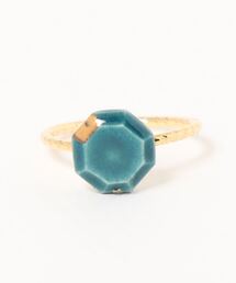 【irodori】小さなjewel cut の指輪（深緑）