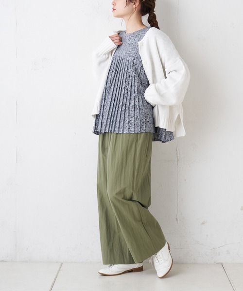 PUAL CE CIN（ピュアルセシン）の「綿麻スラブ針抜きカーディガン（カーディガン/ボレロ・レディース・ホワイト/ナチュラル/ブラック・FREE）」の9枚目の写真