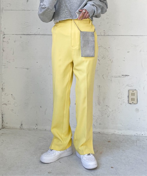 EPIMI E'PIMMY（エピミエピミー）の「センタープレスサイドスリットスラックスパンツ（スラックス・レディース・ブラック/モカ/ベージュ/ミント/ブルー/レモンイエロー/オレンジ/コーラル・MEDIUM）」の6枚目の写真