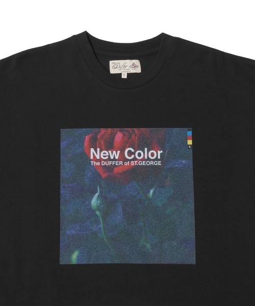 The DUFFER of ST.GEORGE（ザダファーオブセントジョージ）の「ROSE PRINT TEE：ローズプリント ビッグシルエット Tシャツ（Tシャツ/カットソー・メンズ・ホワイト/ブラック/ブラック系その他/ホワイト系その他・LARGE/X-LARGE/MEDIUM/SMALL）」の11枚目の写真