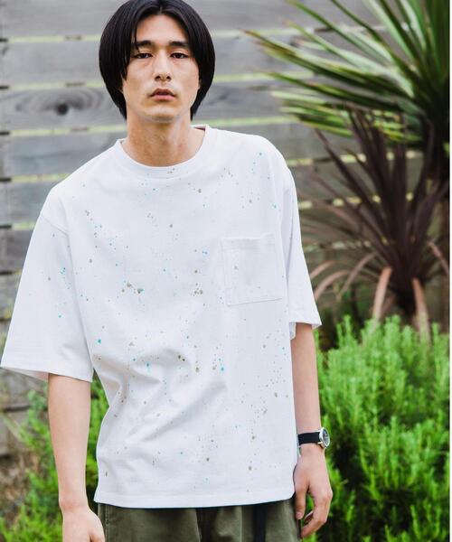 green label relaxing（グリーンレーベルリラクシング）の「別注 [ オニータ ] SC ONEITA GLR DRIPPING Tシャツ カットソー（Tシャツ/カットソー・メンズ・ホワイト/ベージュ・M/L）」の4枚目の写真