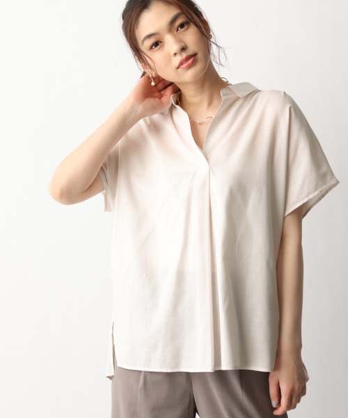 サラサラブラウス２枚組 セール】防シワサラサラ2WAYブラウス/177513（シャツ/ブラウス
