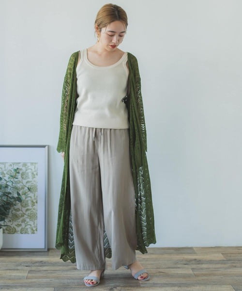 ITEMS URBANRESEARCH（アイテムズ アーバンリサーチ）の「透かし編みニットロングカーディガン（カーディガン/ボレロ・レディース・グレー/グリーン/グレー系その他・FREE）」の7枚目の写真