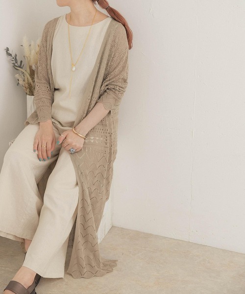 ITEMS URBANRESEARCH（アイテムズ アーバンリサーチ）の「透かし編みニットロングカーディガン（カーディガン/ボレロ・レディース・グレー/グリーン/グレー系その他・FREE）」の17枚目の写真