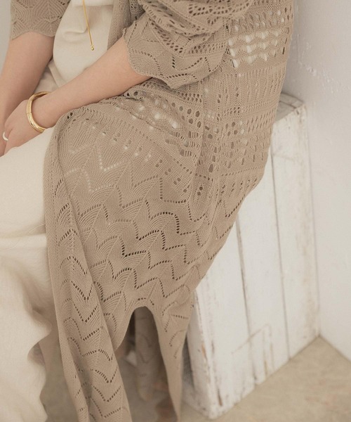 ITEMS URBANRESEARCH（アイテムズ アーバンリサーチ）の「透かし編みニットロングカーディガン（カーディガン/ボレロ・レディース・グレー/グリーン/グレー系その他・FREE）」の18枚目の写真