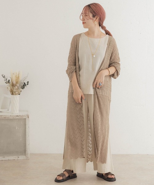 ITEMS URBANRESEARCH（アイテムズ アーバンリサーチ）の「透かし編みニットロングカーディガン（カーディガン/ボレロ・レディース・グレー/グリーン/グレー系その他・FREE）」の19枚目の写真