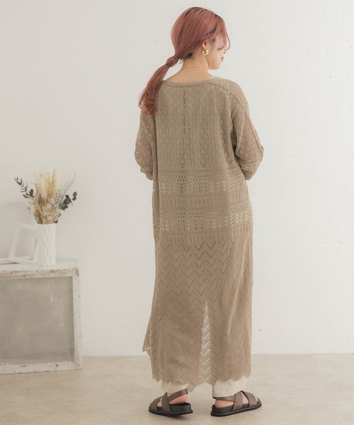 ITEMS URBANRESEARCH（アイテムズ アーバンリサーチ）の「透かし編みニットロングカーディガン（カーディガン/ボレロ・レディース・グレー/グリーン/グレー系その他・FREE）」の21枚目の写真