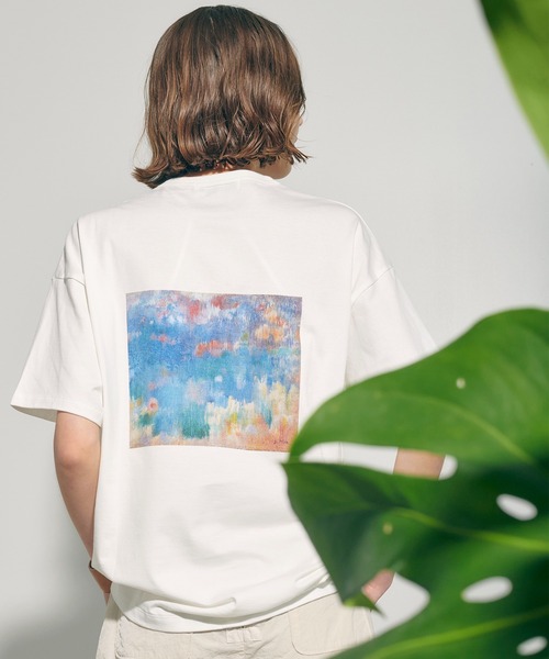 PUBLIC TOKYO(パブリックトウキョウ)の「アートグラフィックTEE/ウォッシャブル(Tシャツ/カットソー・レディース・オレンジ/ベージュ/ブルー・FREE)」の3枚目の写真