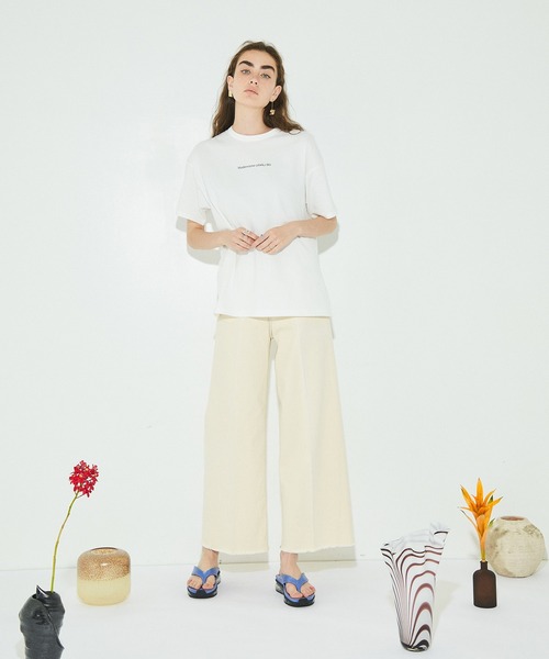 PUBLIC TOKYO(パブリックトウキョウ)の「アートグラフィックTEE/ウォッシャブル(Tシャツ/カットソー・レディース・オレンジ/ベージュ/ブルー・FREE)」の9枚目の写真