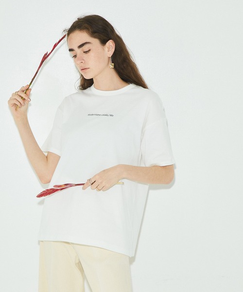 PUBLIC TOKYO(パブリックトウキョウ)の「アートグラフィックTEE/ウォッシャブル(Tシャツ/カットソー・レディース・オレンジ/ベージュ/ブルー・FREE)」の5枚目の写真