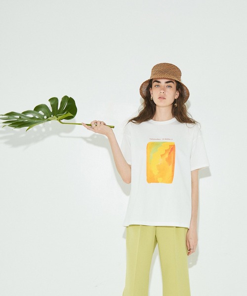 PUBLIC TOKYO(パブリックトウキョウ)の「アートグラフィックTEE/ウォッシャブル(Tシャツ/カットソー・レディース・オレンジ/ベージュ/ブルー・FREE)」の21枚目の写真