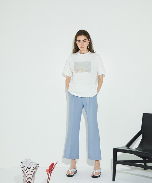 PUBLIC TOKYO(パブリックトウキョウ)の「アートグラフィックTEE/ウォッシャブル(Tシャツ/カットソー・レディース・オレンジ/ベージュ/ブルー・FREE)」の11枚目の写真