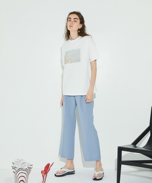 PUBLIC TOKYO(パブリックトウキョウ)の「アートグラフィックTEE/ウォッシャブル(Tシャツ/カットソー・レディース・オレンジ/ベージュ/ブルー・FREE)」の22枚目の写真