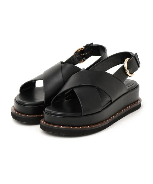 SHIPS（シップス）の「プラットフォームクロスサンダル◆（サンダル・レディース・ライトグリーン/ナチュラル/ブラック・36/37/38）」の5枚目の写真