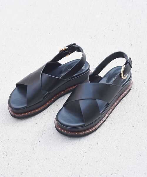 SHIPS（シップス）の「プラットフォームクロスサンダル◆（サンダル・レディース・ライトグリーン/ナチュラル/ブラック・36/37/38）」の18枚目の写真