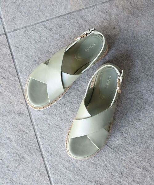 SHIPS（シップス）の「プラットフォームクロスサンダル◆（サンダル・レディース・ライトグリーン/ナチュラル/ブラック・36/37/38）」の20枚目の写真