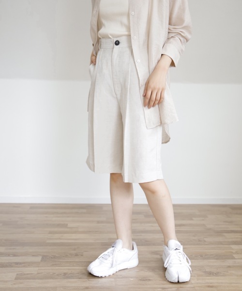 UNFIELD（アンフィールド）の「【UNFIELD リネン混ショートパンツ】（その他パンツ・レディース・ブラック/ベージュ/ナチュラル・FREE）」の3枚目の写真