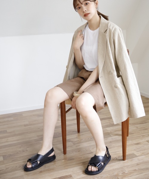 UNFIELD（アンフィールド）の「【UNFIELD リネン混ショートパンツ】（その他パンツ・レディース・ブラック/ベージュ/ナチュラル・FREE）」の22枚目の写真