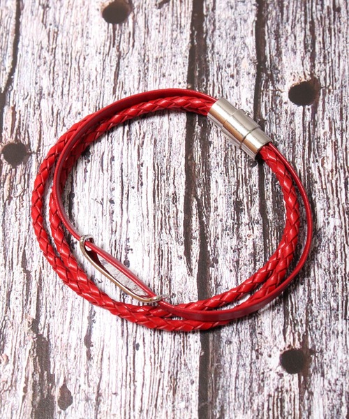 BAYBLO（ベイブロ）の「(BB)【本革】プレート 編み込み レザー ブレスレット（ブレスレット・メンズ・ホワイト/ブラック/ターコイズブルー/レッド/ネイビー/ブラウン・ONE SIZE）」の22枚目の写真