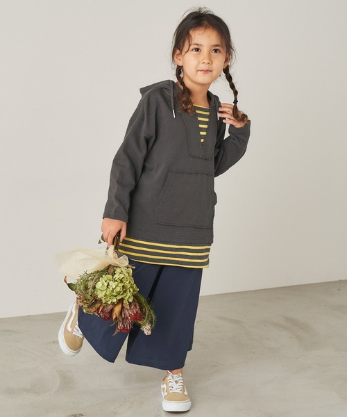 ＆yam（アンドヤム）の「USA裏毛フェイクレイヤーメキシカンパーカ（パーカー・キッズ・ブルー/ホワイト/ブラック/ベージュ・110-120cm/140-150cm/150-160cm/120-130cm/130-140cm）」の13枚目の写真