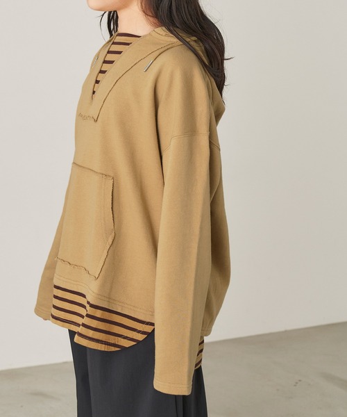 ＆yam（アンドヤム）の「USA裏毛フェイクレイヤーメキシカンパーカ（パーカー・キッズ・ブルー/ホワイト/ブラック/ベージュ・110-120cm/140-150cm/150-160cm/120-130cm/130-140cm）」の18枚目の写真